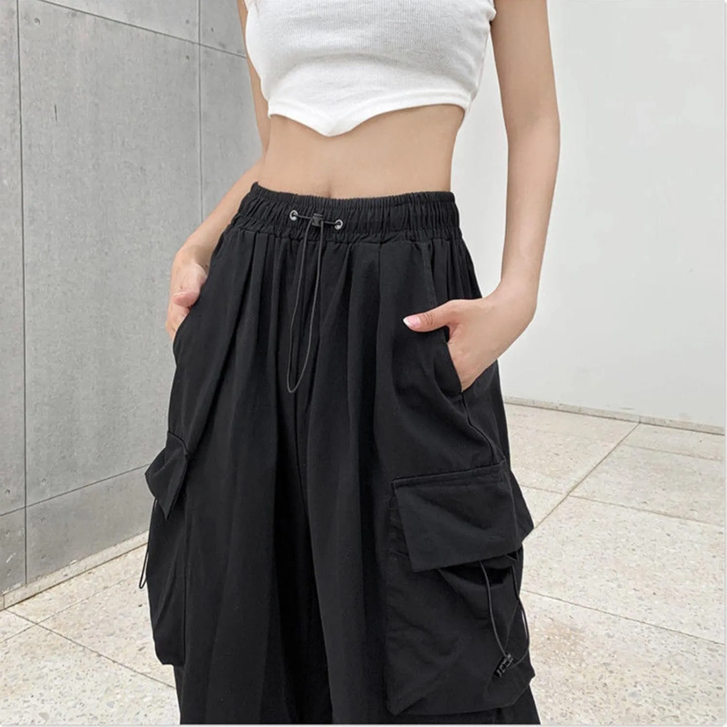 Straight Leg Cargo Sweatpants Women Comfortable High Waisted Jogging Pants with Pockets High Waisted Joggers Pants