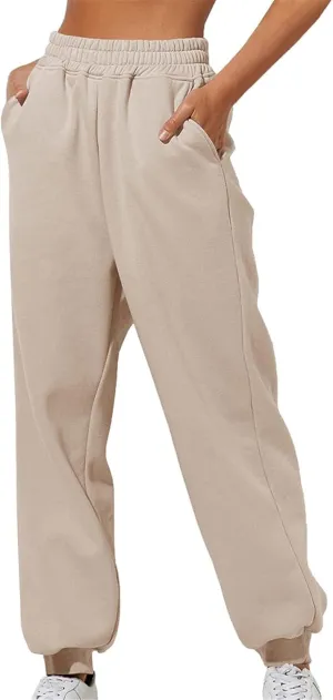 Straight Leg Cargo Sweatpants Women Comfortable High Waisted Jogging Pants with Pockets High Waisted Joggers Pants