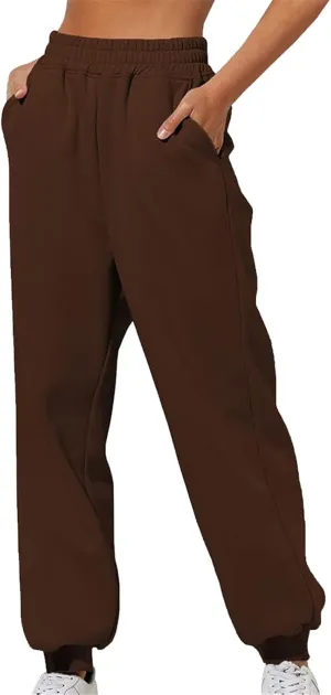 Straight Leg Cargo Sweatpants Women Comfortable High Waisted Jogging Pants with Pockets High Waisted Joggers Pants