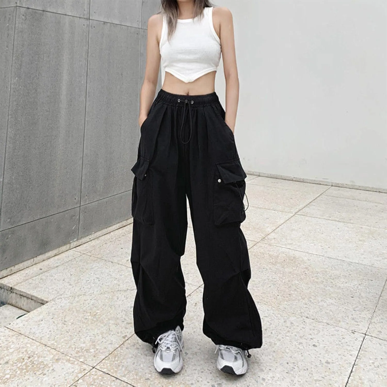 Straight Leg Cargo Sweatpants Women Comfortable High Waisted Jogging Pants with Pockets High Waisted Joggers Pants