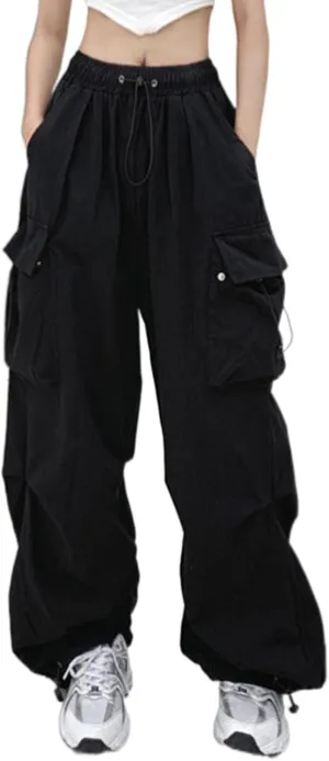 Straight Leg Cargo Sweatpants Women Comfortable High Waisted Jogging Pants with Pockets High Waisted Joggers Pants