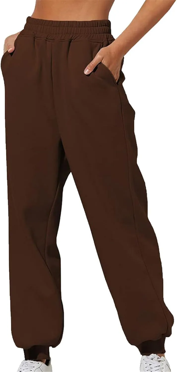 Straight Leg Cargo Sweatpants Women Comfortable High Waisted Jogging Pants with Pockets High Waisted Joggers Pants