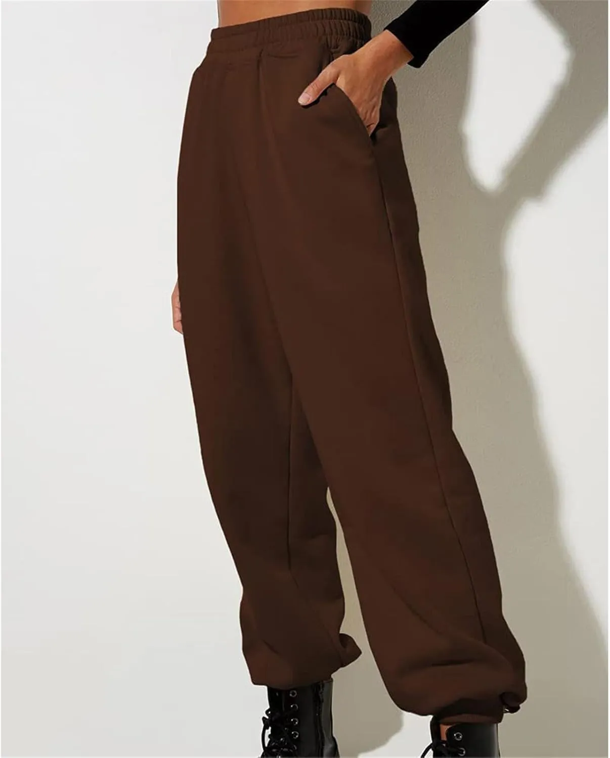 Straight Leg Cargo Sweatpants Women Comfortable High Waisted Jogging Pants with Pockets High Waisted Joggers Pants