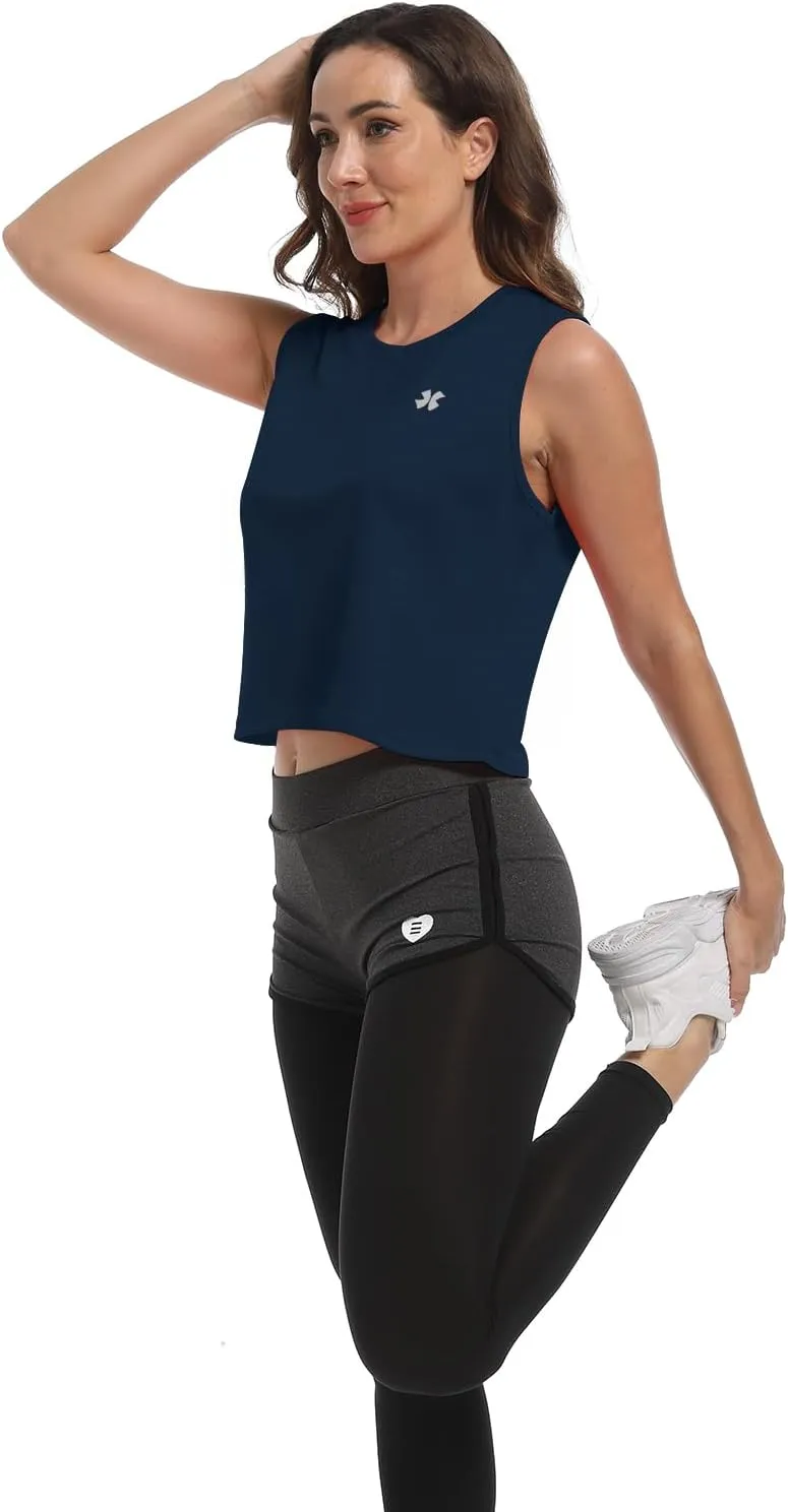 Summer Athletic Sleeveless Tanks Top for Woman Quick Dry UV Protection Running Gym Breathable Sport Shirt Tops
