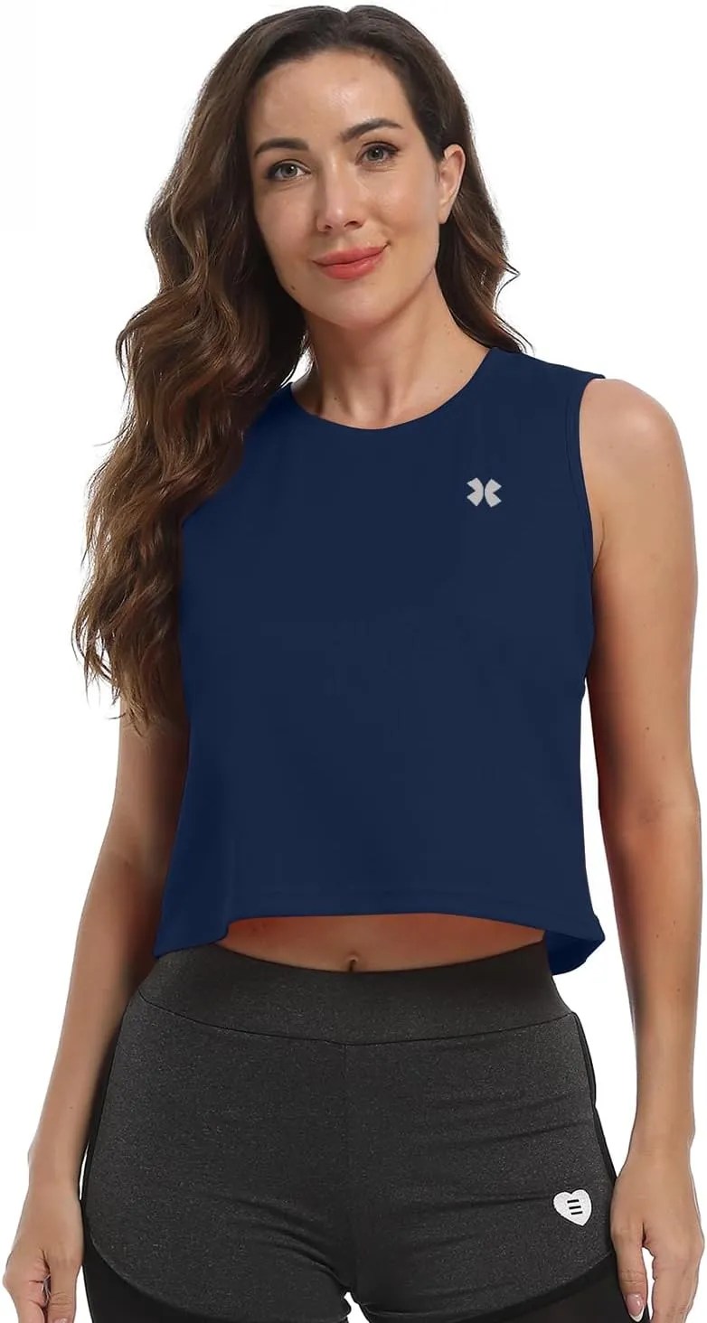 Summer Athletic Sleeveless Tanks Top for Woman Quick Dry UV Protection Running Gym Breathable Sport Shirt Tops
