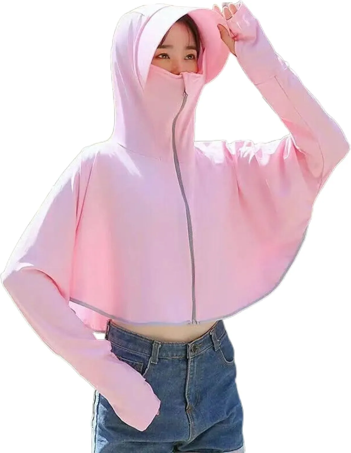 Summer Sun Protection Jacket - Women Ice Silk Outdoor Sun Protection Clothing Running Cycling Breathable Short