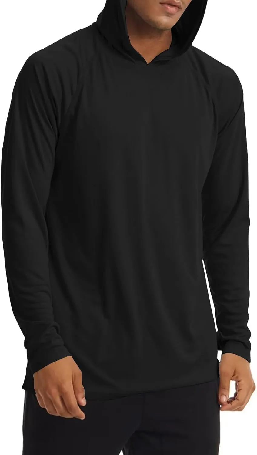 Sun Shirts for Men UPF 50  UV Protection Lightweight Fishing Hoodies Breathable Hiking Rash Guard Running Tee Shirts