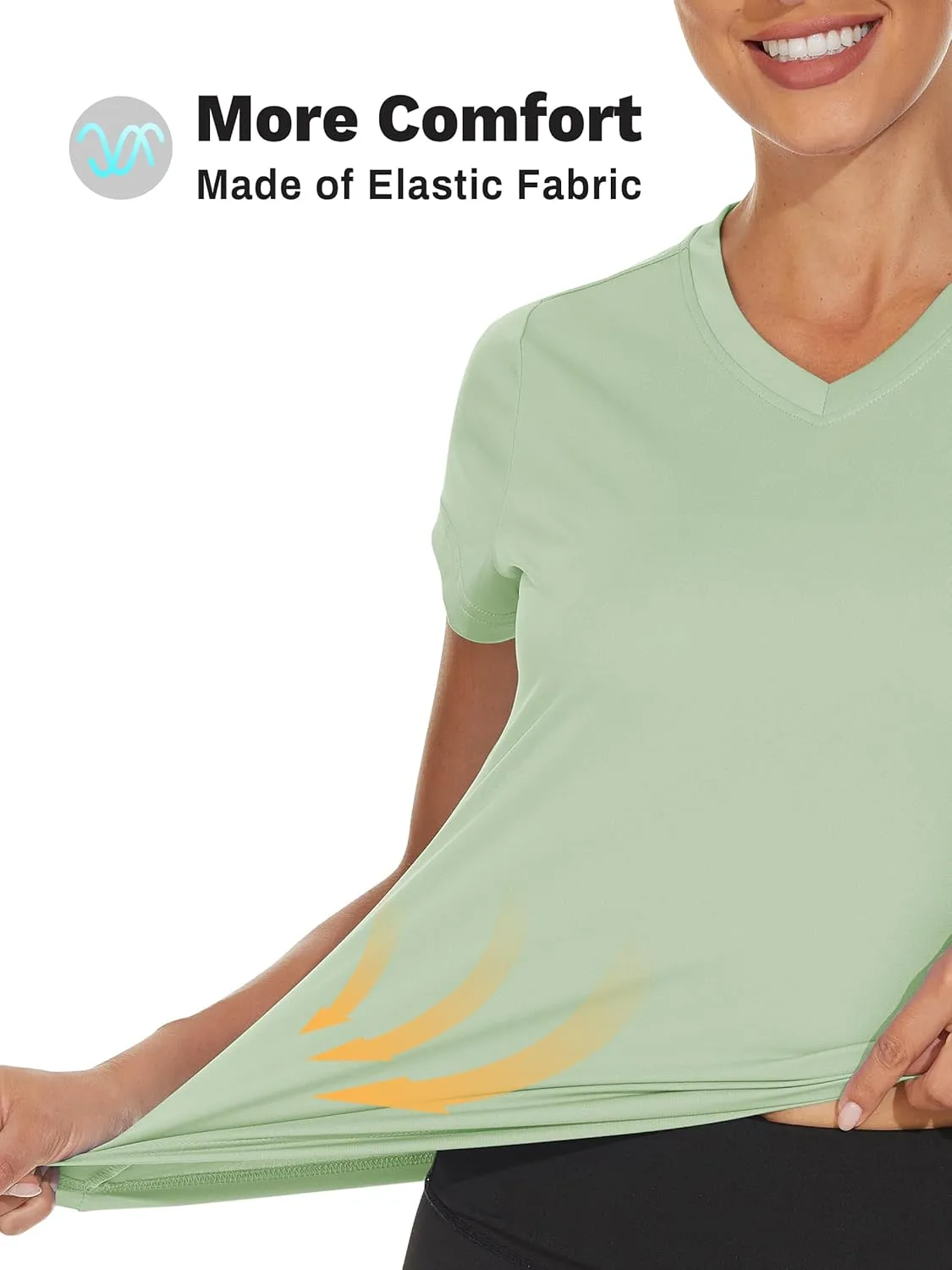 TACVASEN Workout Tops for Women UPF 50  Sun Protection V-Neck T Shirts Short Sleeve Quick Dry Athletic Running Shirts