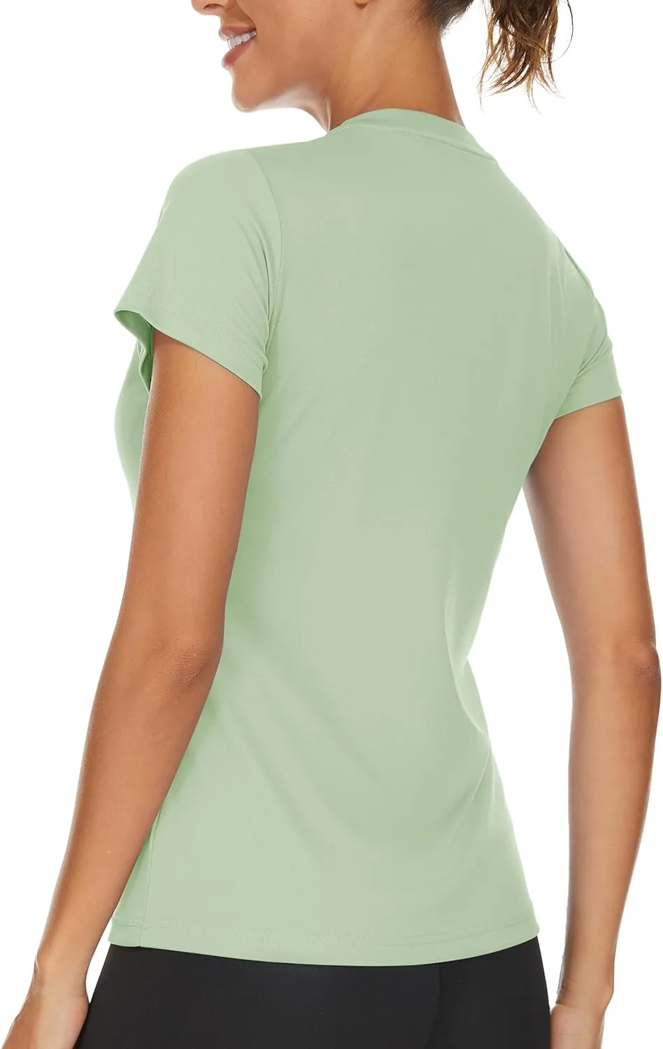 TACVASEN Workout Tops for Women UPF 50  Sun Protection V-Neck T Shirts Short Sleeve Quick Dry Athletic Running Shirts
