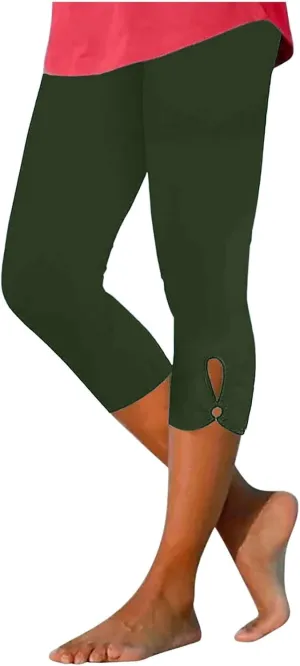 TARIENDY Capri Leggings for Women Trendy 2025 Summer Stretch Capri Pants Plus Size Capris High Waisted Comfy Yoga Pants