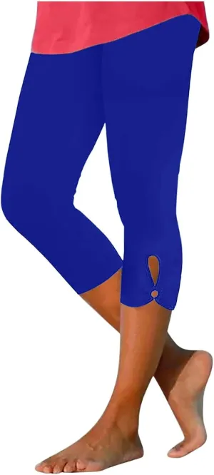 TARIENDY Capri Leggings for Women Trendy 2025 Summer Stretch Capri Pants Plus Size Capris High Waisted Comfy Yoga Pants