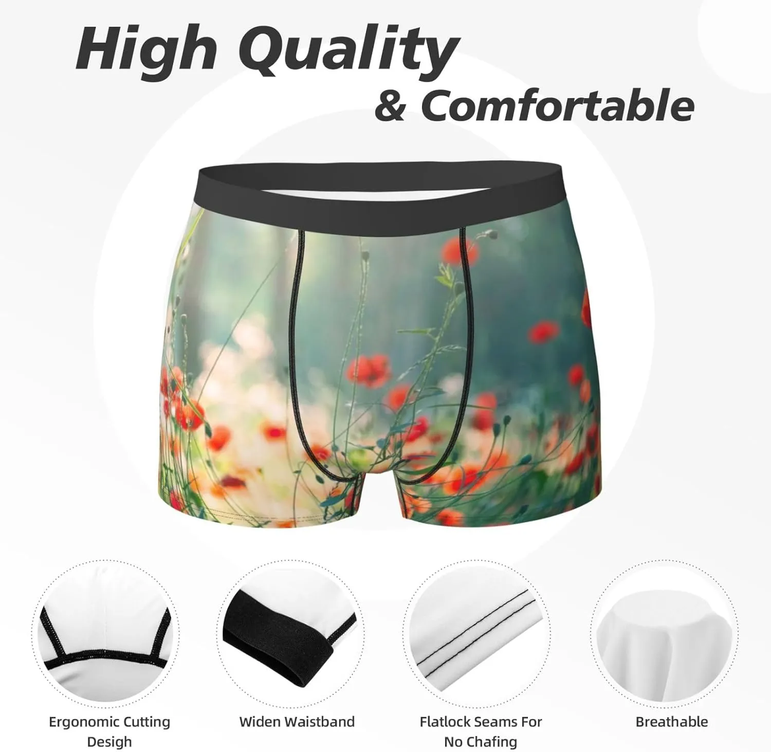 Texas Flag Men'S Mesh Boxer Briefs Breathable Sports Underwear