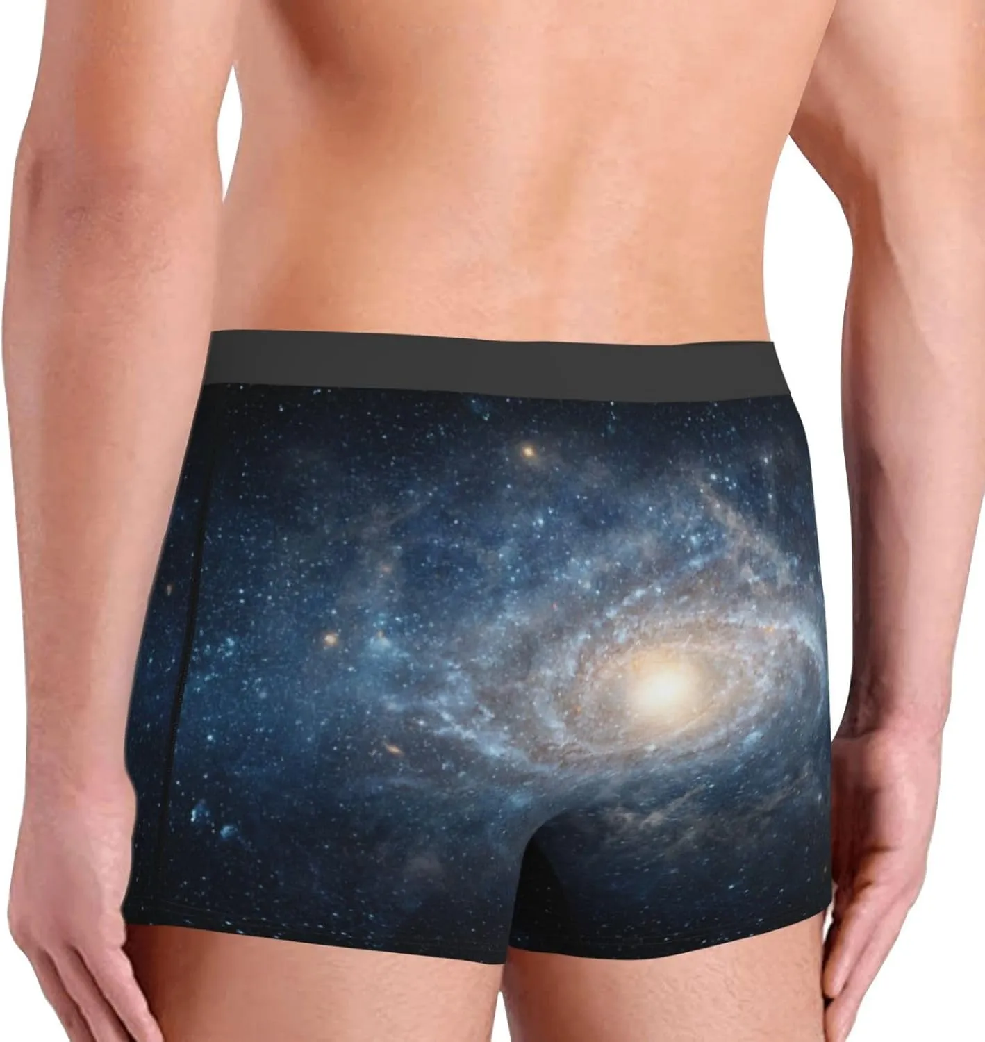 The Galaxy Print Boxer Briefs For Men Breathable Underwear-