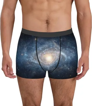 The Galaxy Print Boxer Briefs For Men Breathable Underwear-