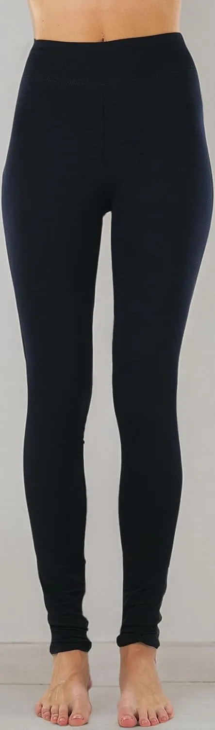 ToBeInStyle Women's Single Medium Weight Breathable Cotton-Spandex Leggings