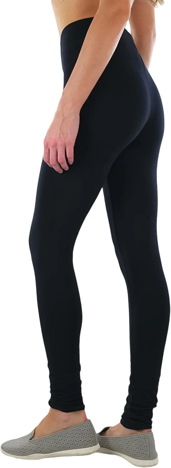 ToBeInStyle Women's Single Medium Weight Breathable Cotton-Spandex Leggings