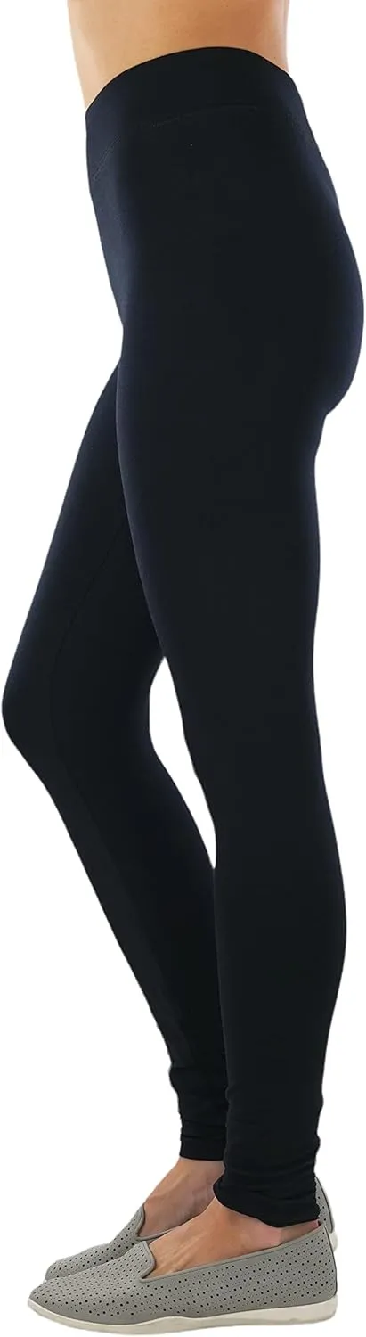 ToBeInStyle Women's Single Medium Weight Breathable Cotton-Spandex Leggings