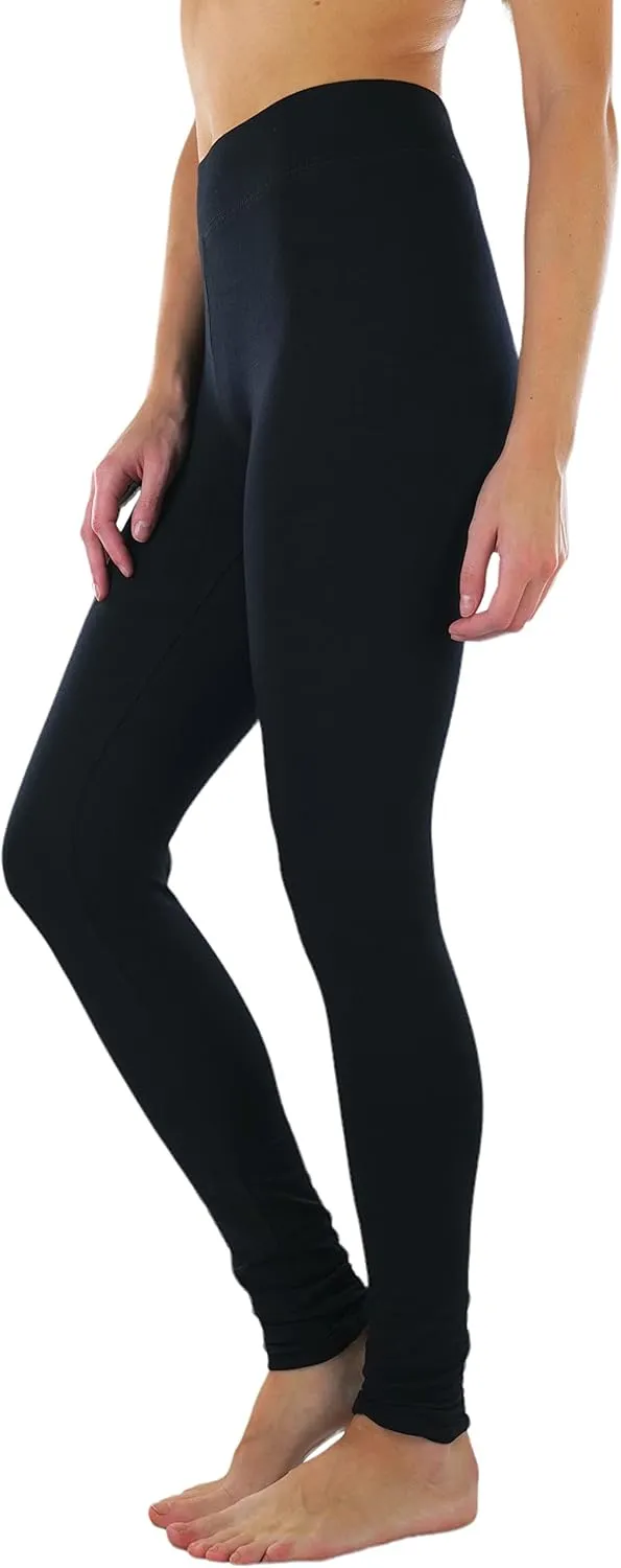 ToBeInStyle Women's Single Medium Weight Breathable Cotton-Spandex Leggings