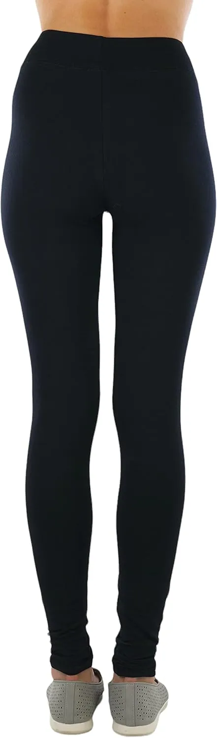 ToBeInStyle Women's Single Medium Weight Breathable Cotton-Spandex Leggings