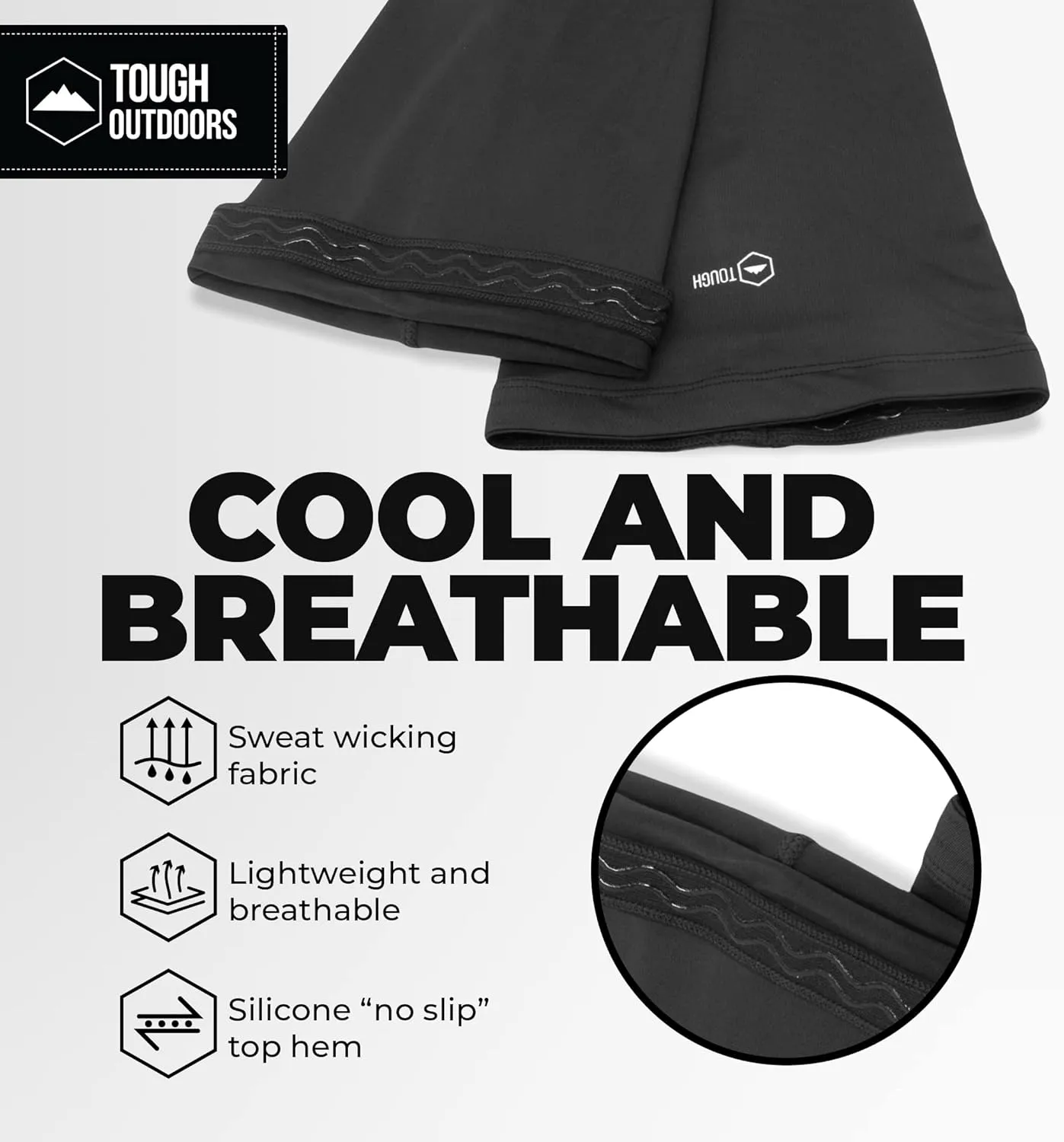 Tough Outdoors Compression Leg Sleeves - Full Leg Compression Sleeve for Men & Women, UV Leg Sleeves - Cycling Leg Warmers