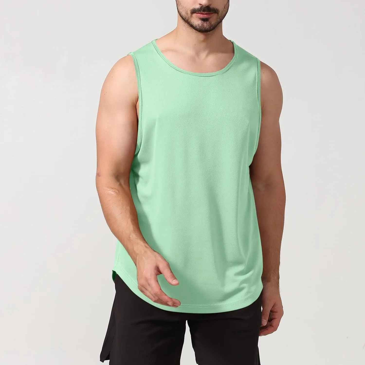 Uillui Mens Workout Tank Tops Quick Dry Running Shirts Sleeveless Mesh Muscle Gym Shirts Athletic Training Sports ​Tank Tops
