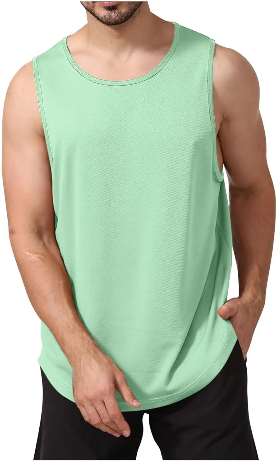 Uillui Mens Workout Tank Tops Quick Dry Running Shirts Sleeveless Mesh Muscle Gym Shirts Athletic Training Sports ​Tank Tops