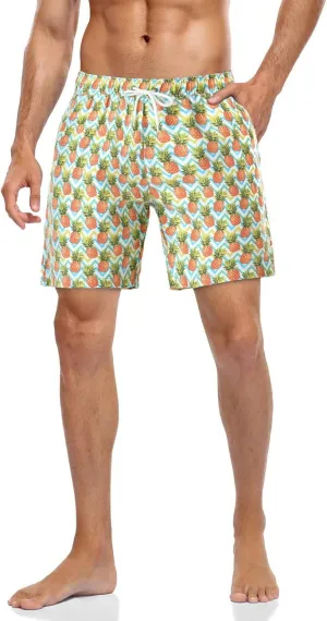 unitop Men's Board Shorts Quick Dry Washed Vintage Bathing Trunks