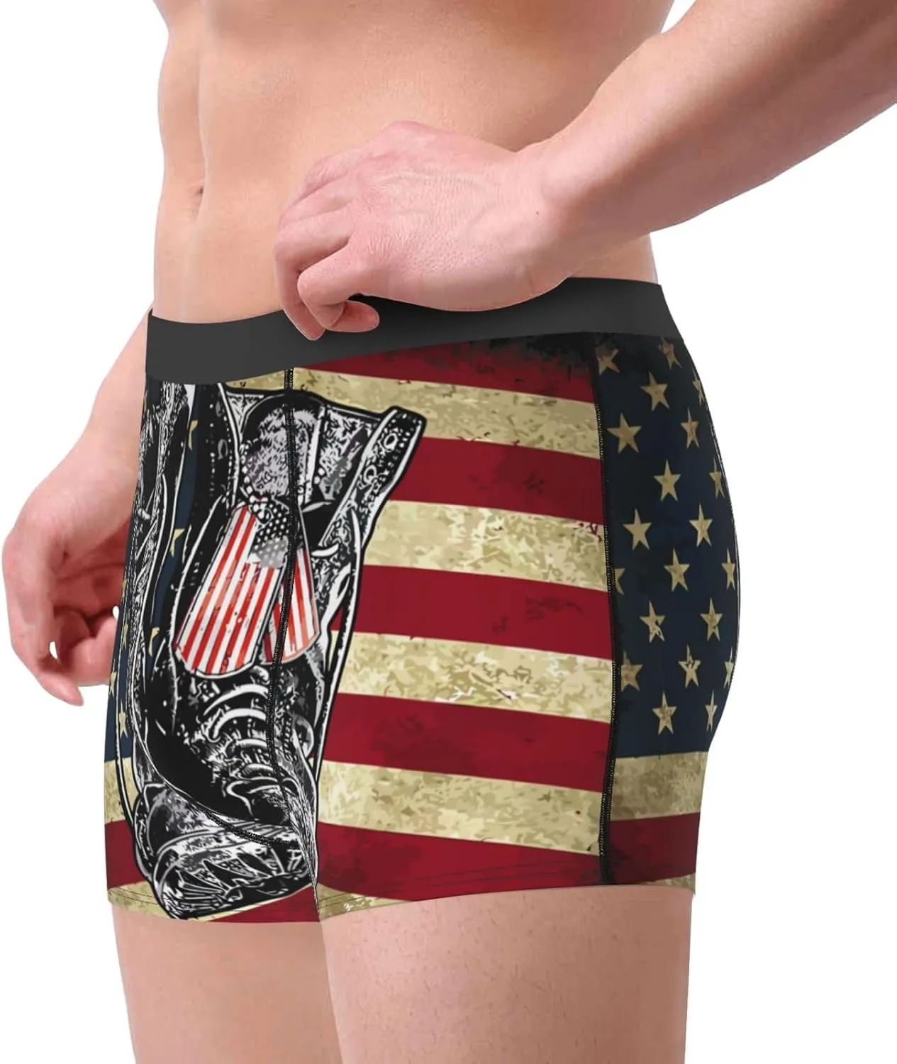 Veterans Day Print Boxer Briefs For Men Breathable Underwear-