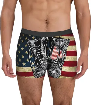 Veterans Day Print Boxer Briefs For Men Breathable Underwear-