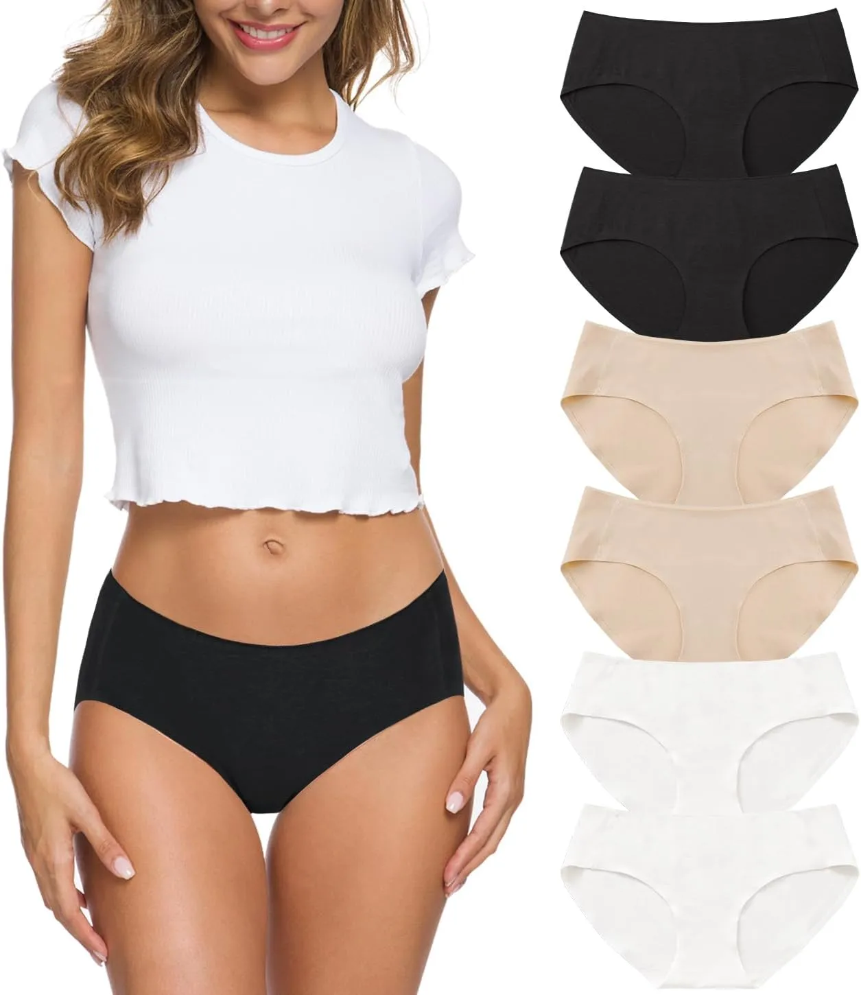 Wealurre Cotton Bikini Women's Breathable Panties Seamless Comfort Underwear