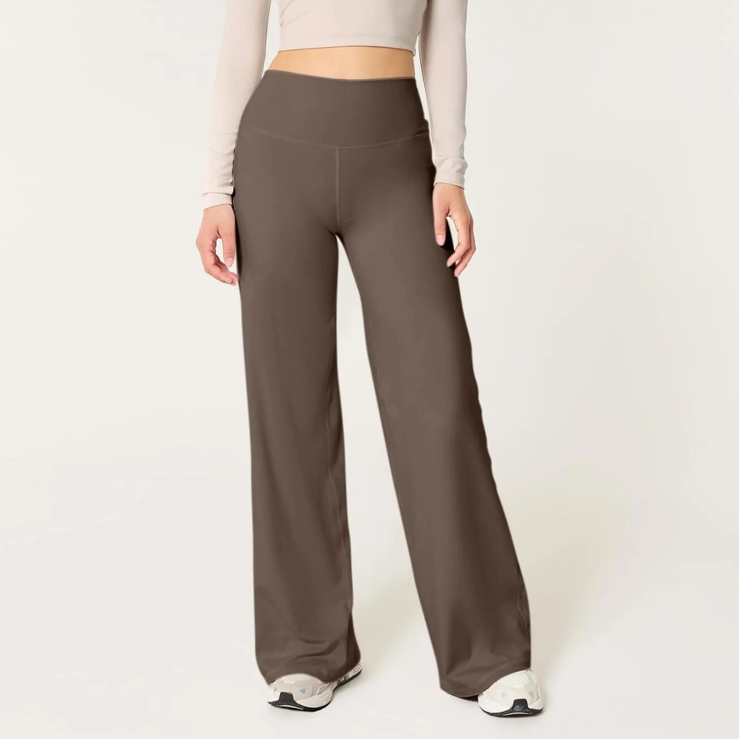 Wide Leg Yoga Pants for Women Casual Comfy High Waisted Stretch Pants Tummy Control Baggy Athletic Workout Pants