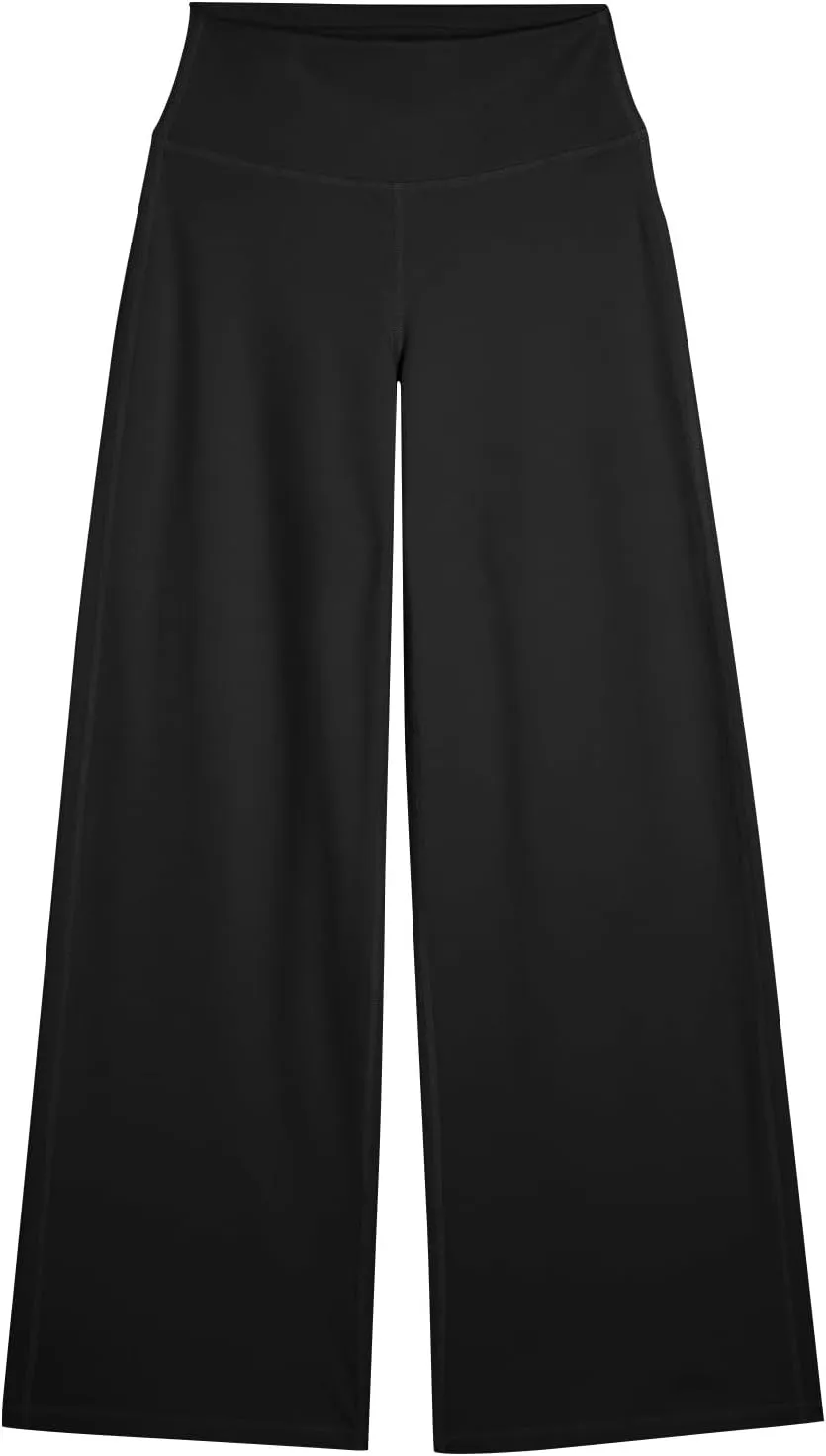 Wide Leg Yoga Pants for Women Casual Comfy High Waisted Stretch Pants Tummy Control Baggy Athletic Workout Pants