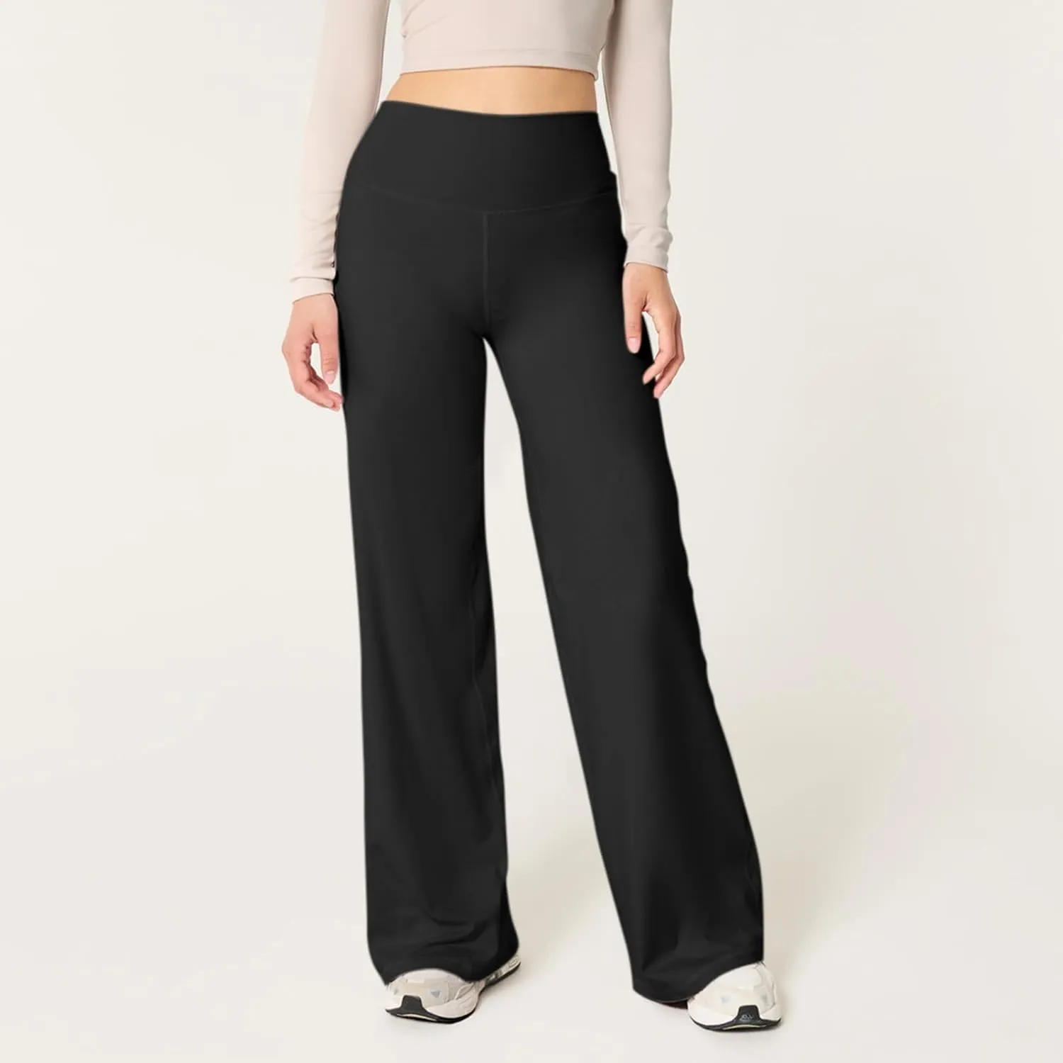 Wide Leg Yoga Pants for Women Casual Comfy High Waisted Stretch Pants Tummy Control Baggy Athletic Workout Pants