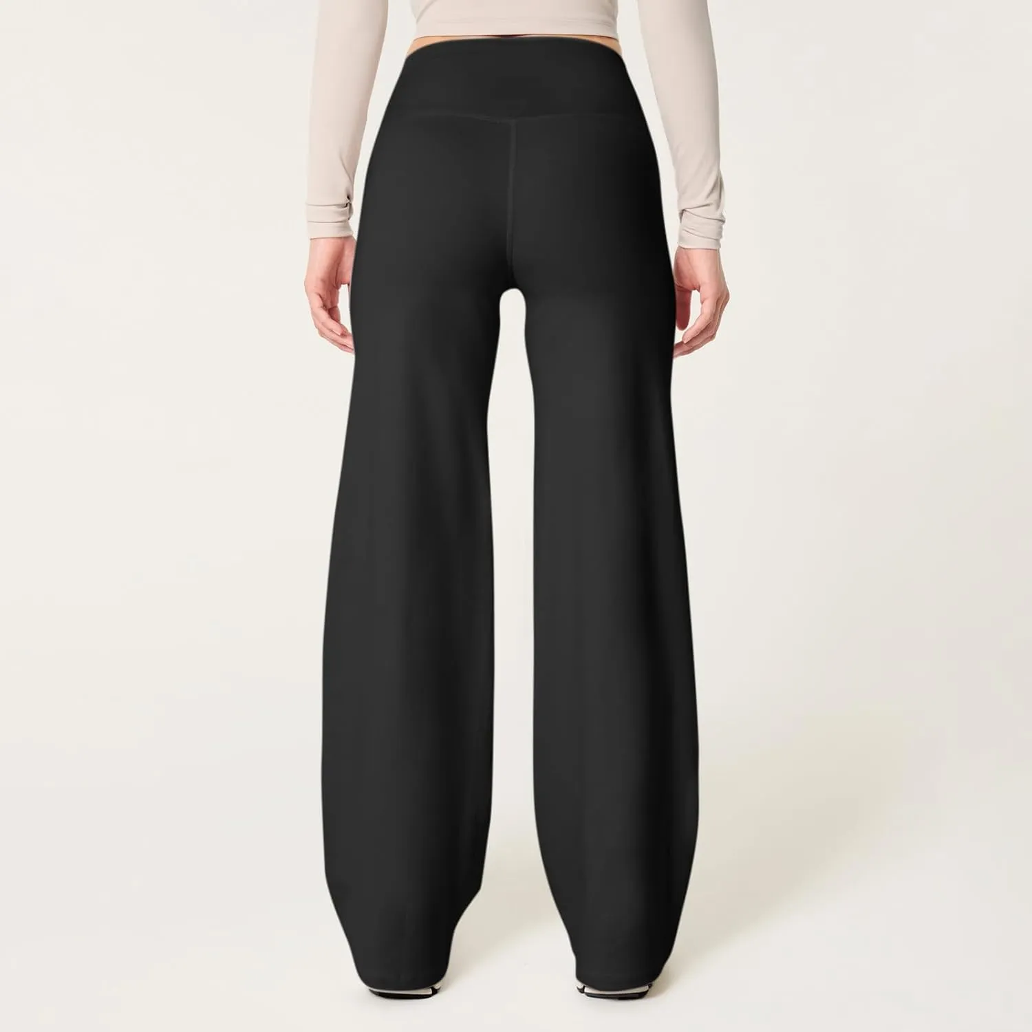 Wide Leg Yoga Pants for Women Casual Comfy High Waisted Stretch Pants Tummy Control Baggy Athletic Workout Pants