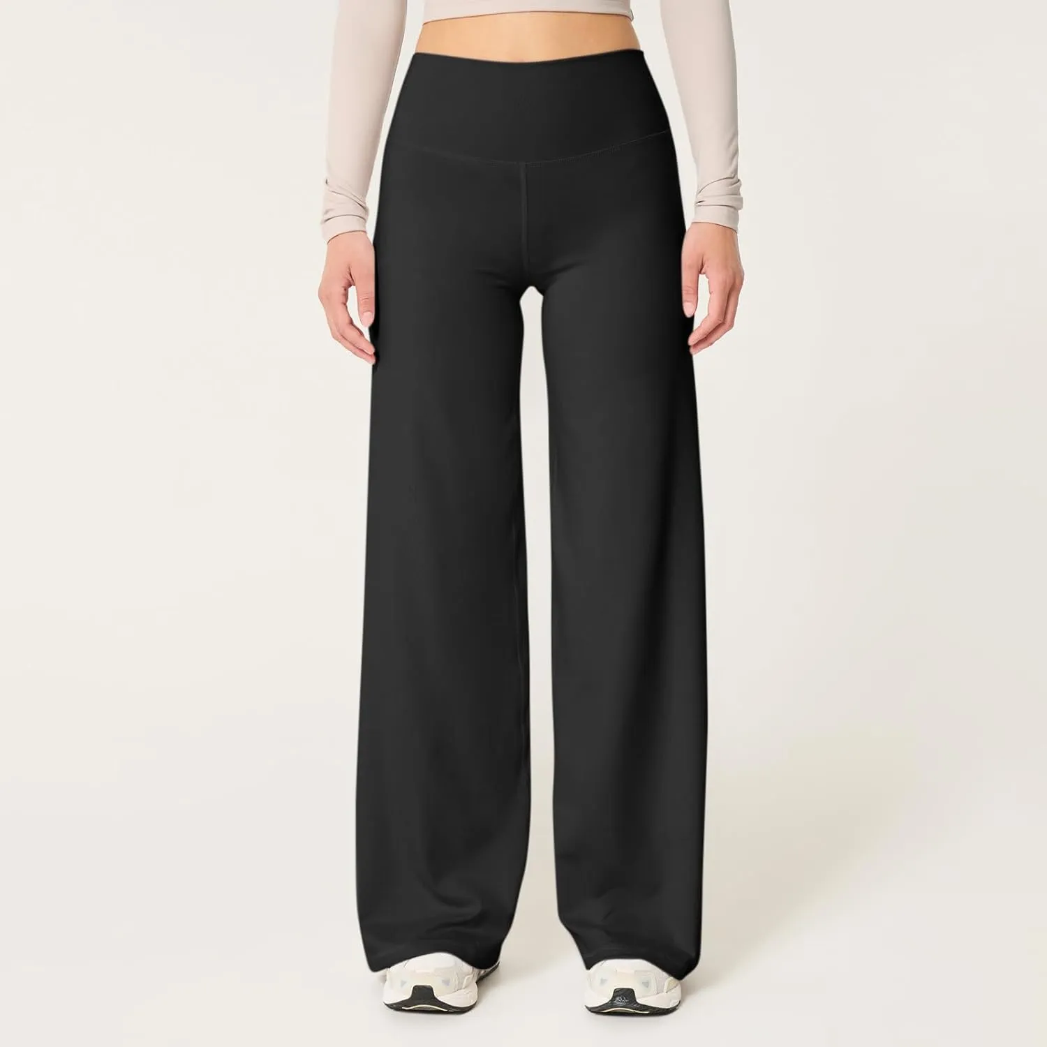 Wide Leg Yoga Pants for Women Casual Comfy High Waisted Stretch Pants Tummy Control Baggy Athletic Workout Pants
