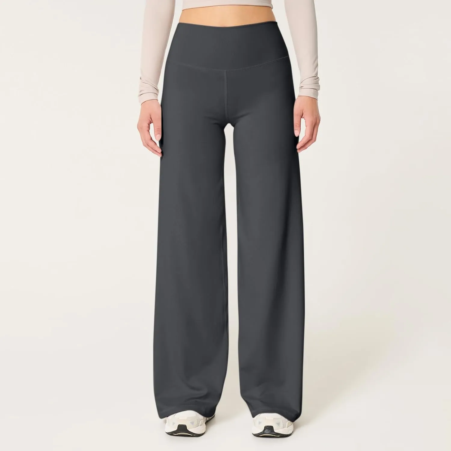 Wide Leg Yoga Pants for Women Casual Comfy High Waisted Stretch Pants Tummy Control Baggy Athletic Workout Pants