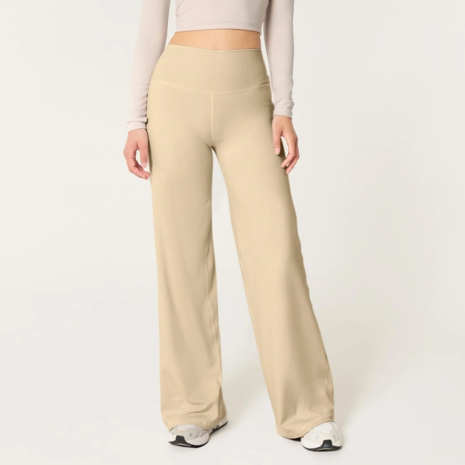 Wide Leg Yoga Pants for Women Casual Comfy High Waisted Stretch Pants Tummy Control Baggy Athletic Workout Pants