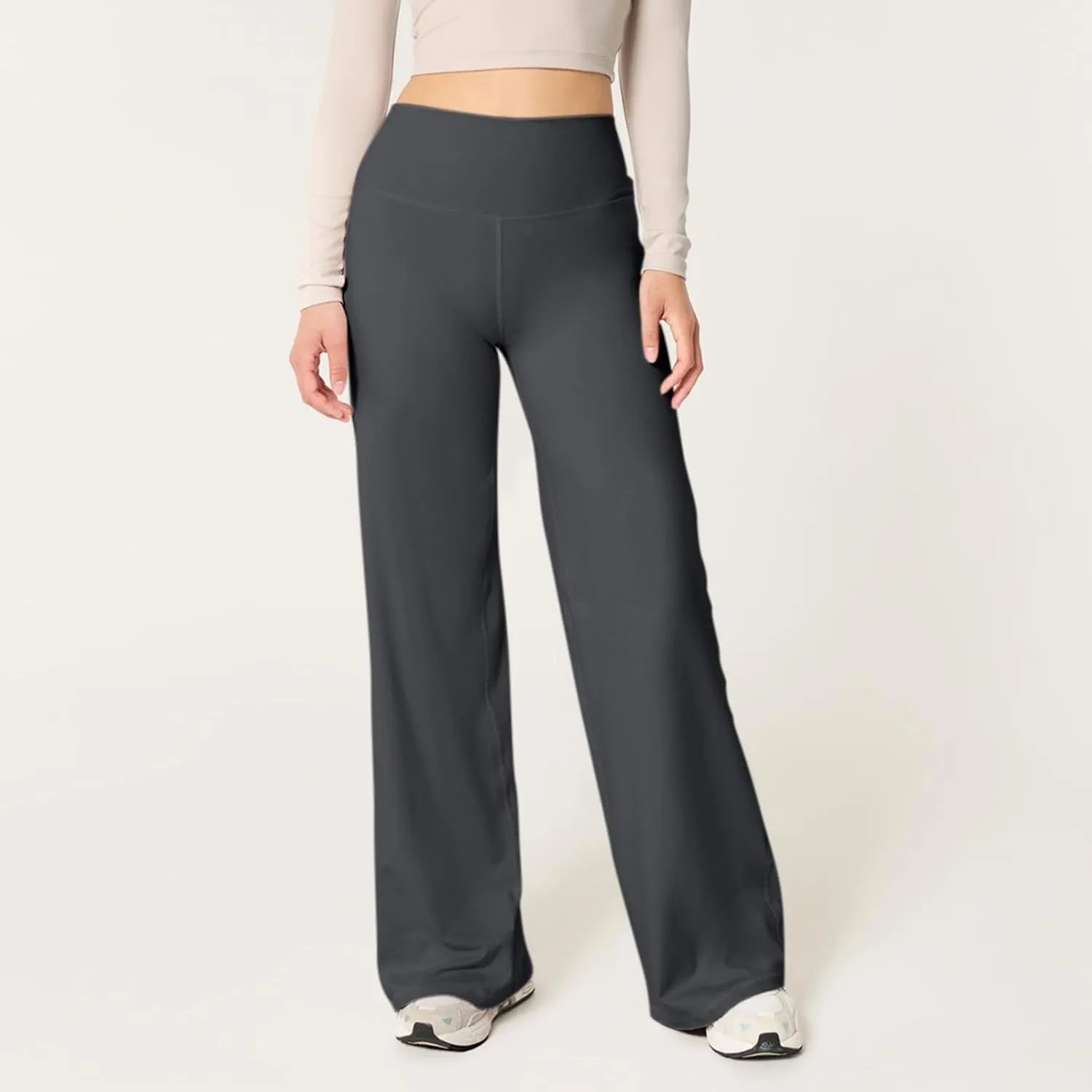 Wide Leg Yoga Pants for Women Casual Comfy High Waisted Stretch Pants Tummy Control Baggy Athletic Workout Pants