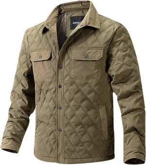 Winter Jackets for Men Puffer Jackets Lightweight Quilted Jackets Slim Fit Casual Long Sleeve Insulation Warm Jackets