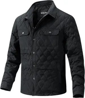 Winter Jackets for Men Puffer Jackets Lightweight Quilted Jackets Slim Fit Casual Long Sleeve Insulation Warm Jackets