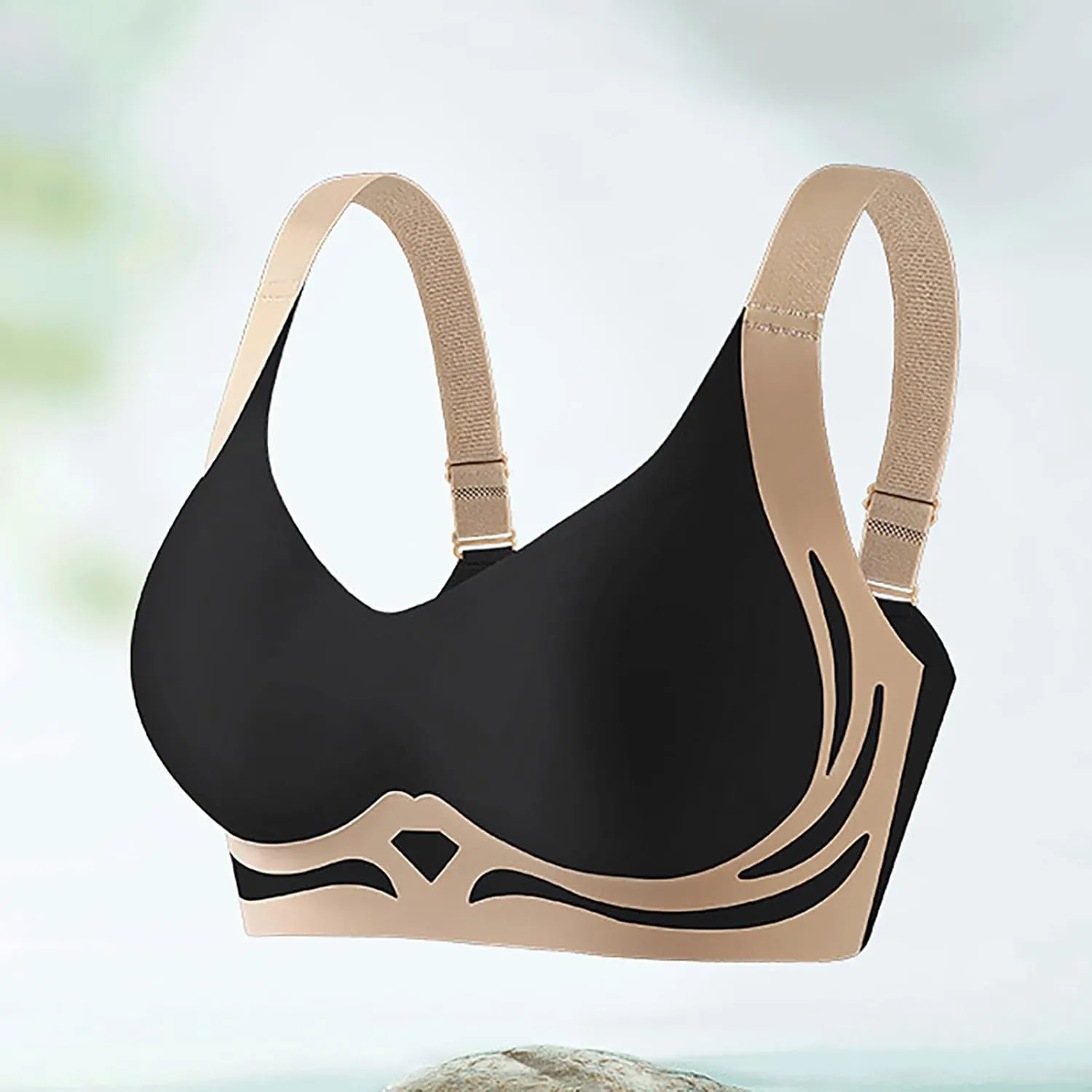 Wmstylist Powerful Push-Up Seamless Bra Wireless T Shirt Bras Smooth High Support Breathable Gym Comfort Bralettes