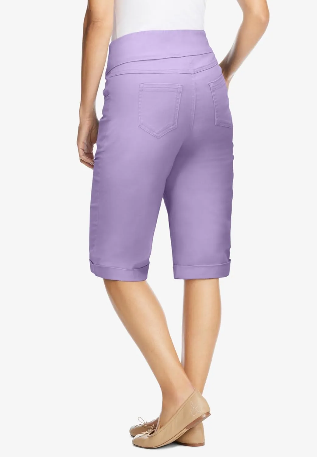 Woman Within Plus Size Flex-Fit Pull-On Denim Short
