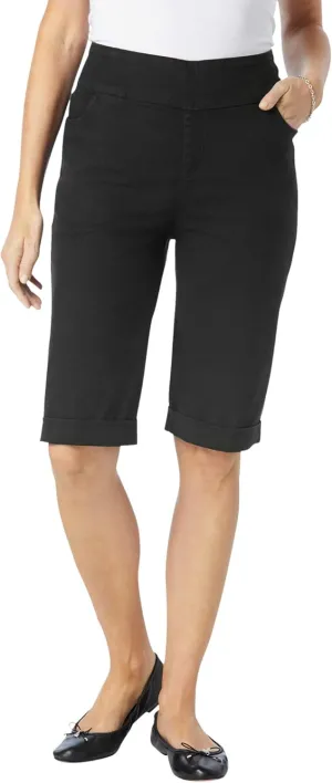 Woman Within Plus Size Flex-Fit Pull-On Denim Short