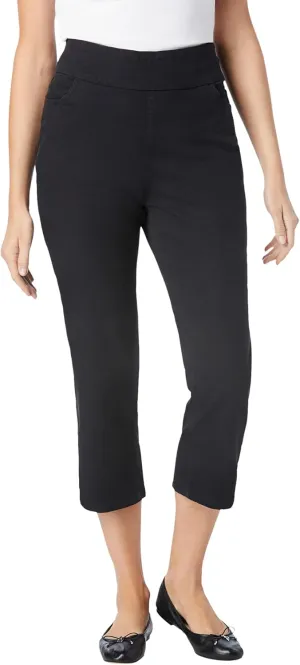 Woman Within Women's Plus Size Flex-Fit Pull-On Denim Capri