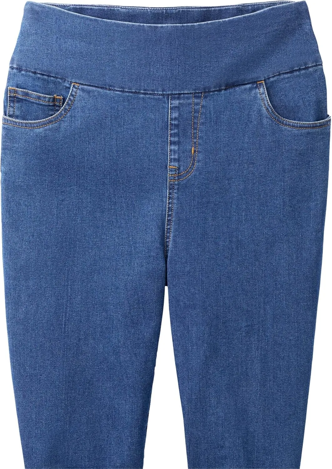 Woman Within Women's Plus Size Flex-Fit Pull-On Straight-Leg Denim Jean