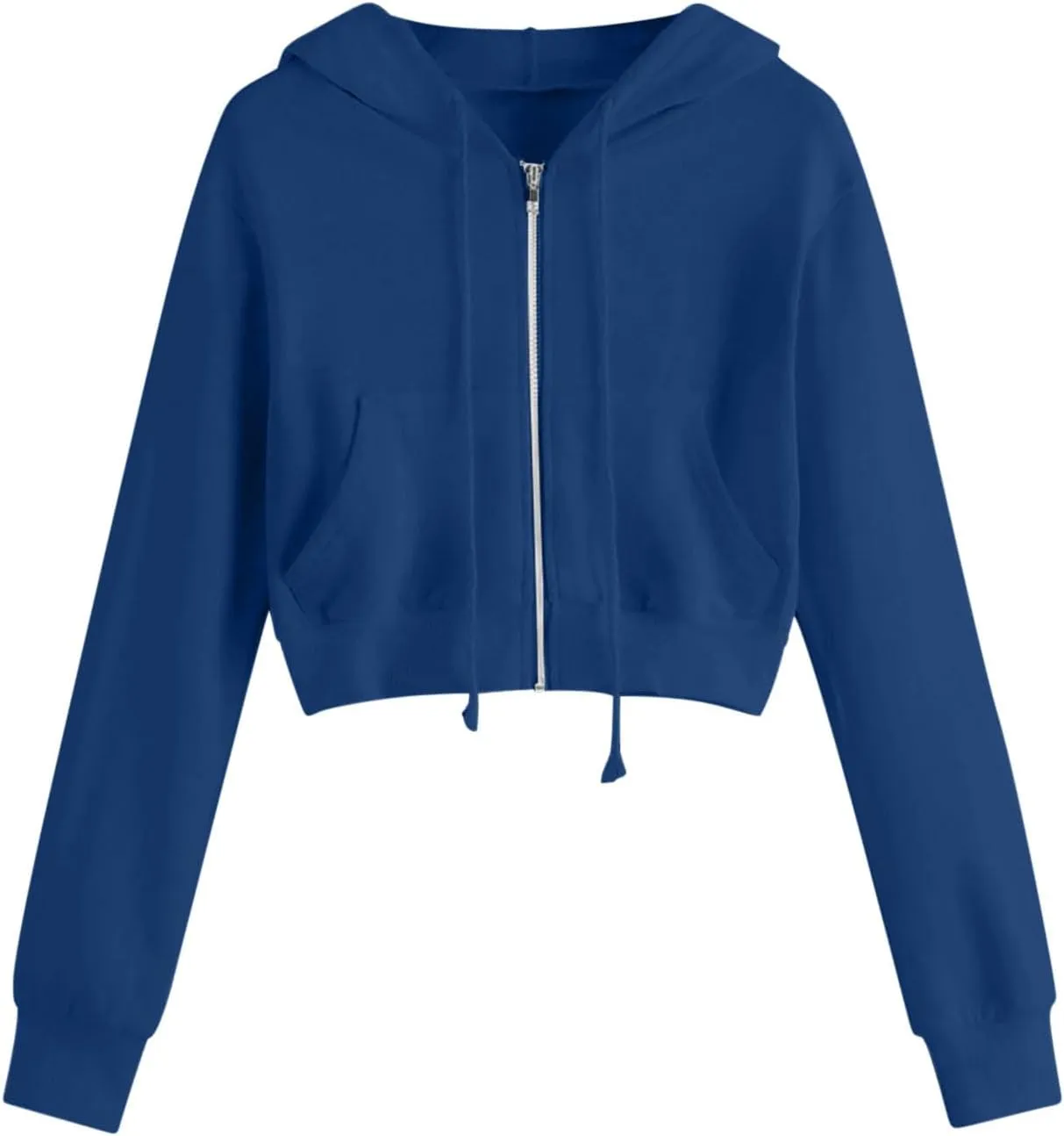 Women Zip up Cropped Hoodies Long Sleeve Crop Tops Y2k Trendy Jackets Sweatshirts Teen Girl Casual Cute Clothing 2025
