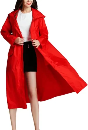 Women’S Extended Raincoat Thin Breathable Windproof Spring Outdoor Jacket
