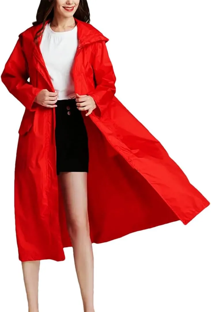 Women’S Extended Raincoat Thin Breathable Windproof Spring Outdoor Jacket