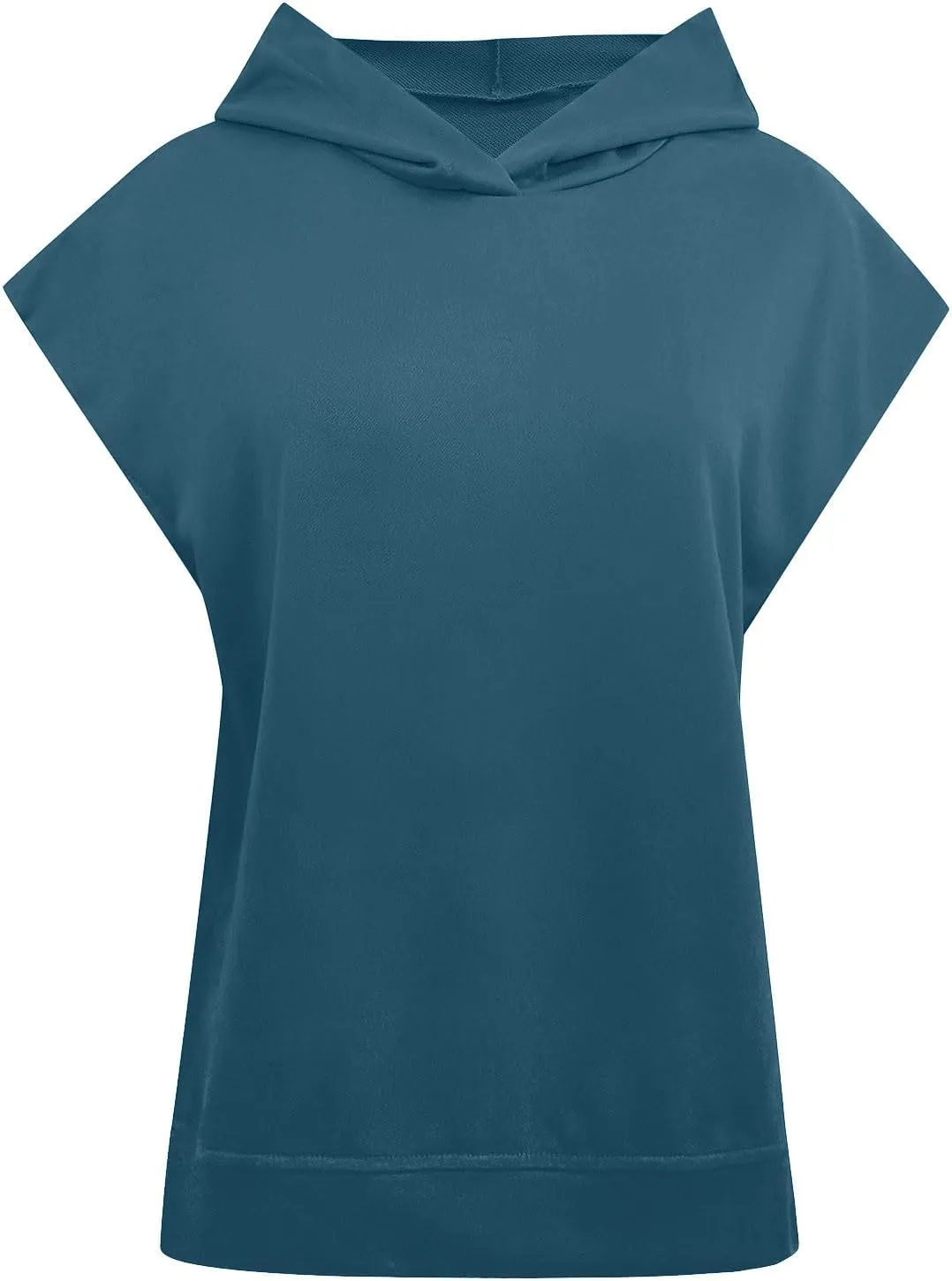 Women'S Fashion Solid Hoodies Sweatshirts Sleeveless Drawstring Oversized Tops Cropped Hoodies for Women