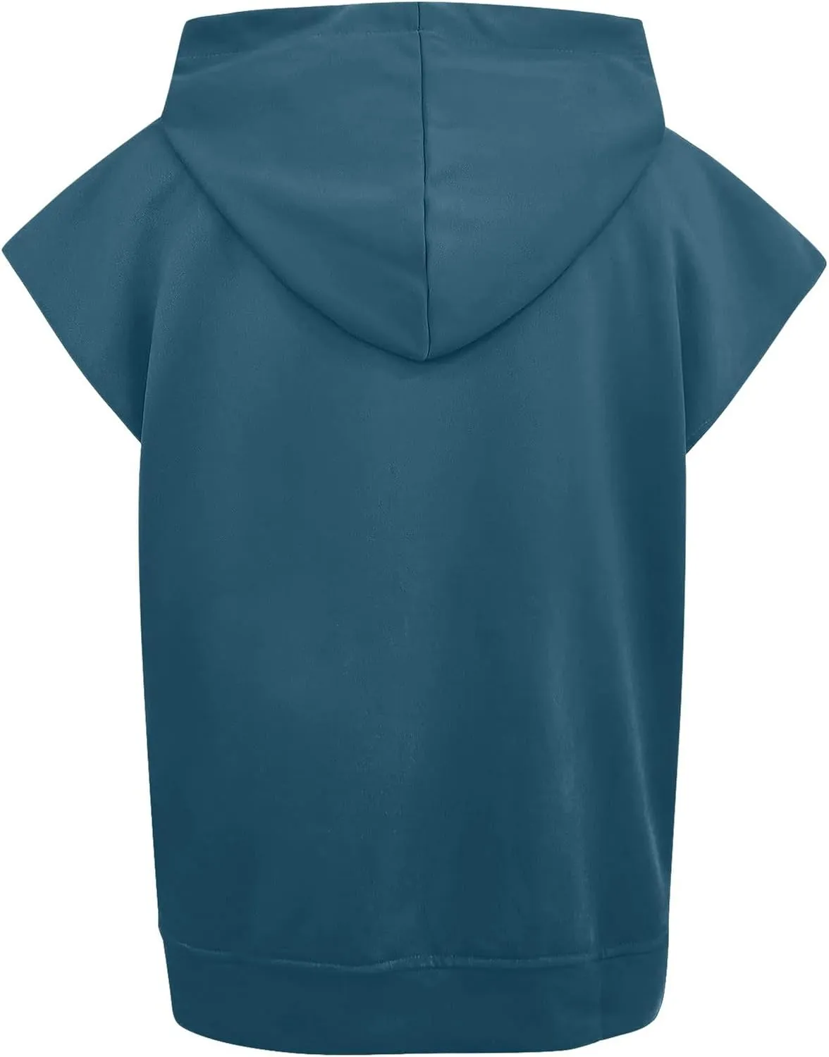 Women'S Fashion Solid Hoodies Sweatshirts Sleeveless Drawstring Oversized Tops Cropped Hoodies for Women